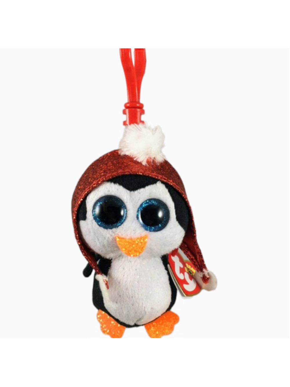 Ty Beanie Boos Gale the Penguin 2019 Christmas Plastic Key Clip Plush Clip On Pl